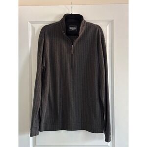 Straight Down Men's Cotton Quarter Zip Pullover‎ Golf Sweater Large